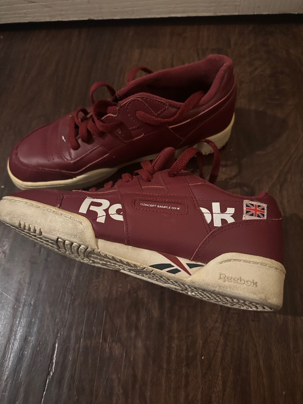 Reebok Burgundy Low-Top Sneakers with White Accents